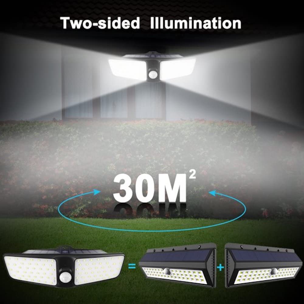 Premium 100 LED Solar Security Wall Light - Waterproof Outdoor Motion Sensor Light for Garden, Patio, and Driveway Safety