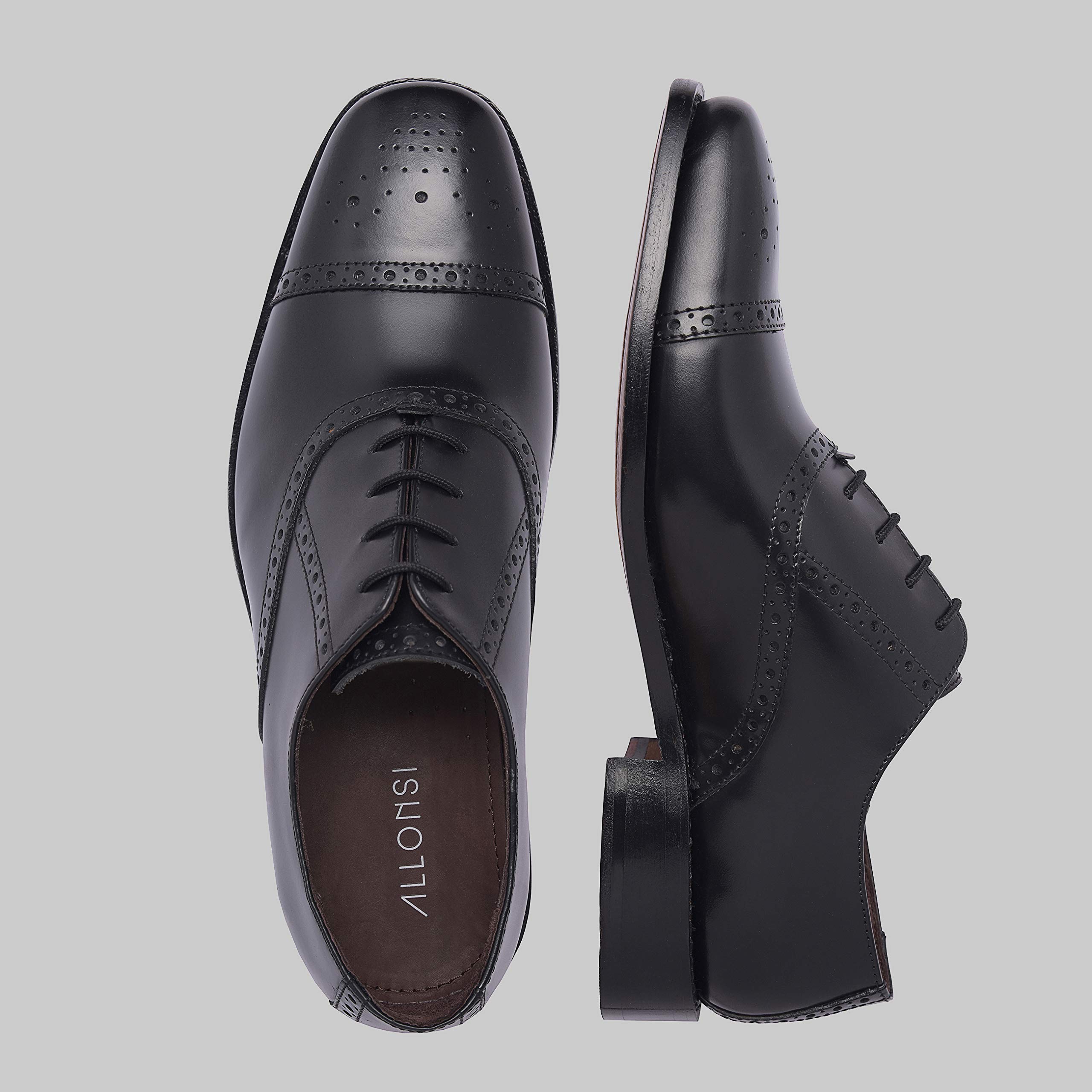 Tallon Men's Genuine Leather Wingtip Oxford Dress Shoes | Goodyear Welted Formal Shoes for Wedding & Business | Handcrafted Luxury Leather Sole Footwear | Comfortable Classic Style for Office, Party & Special Occasions