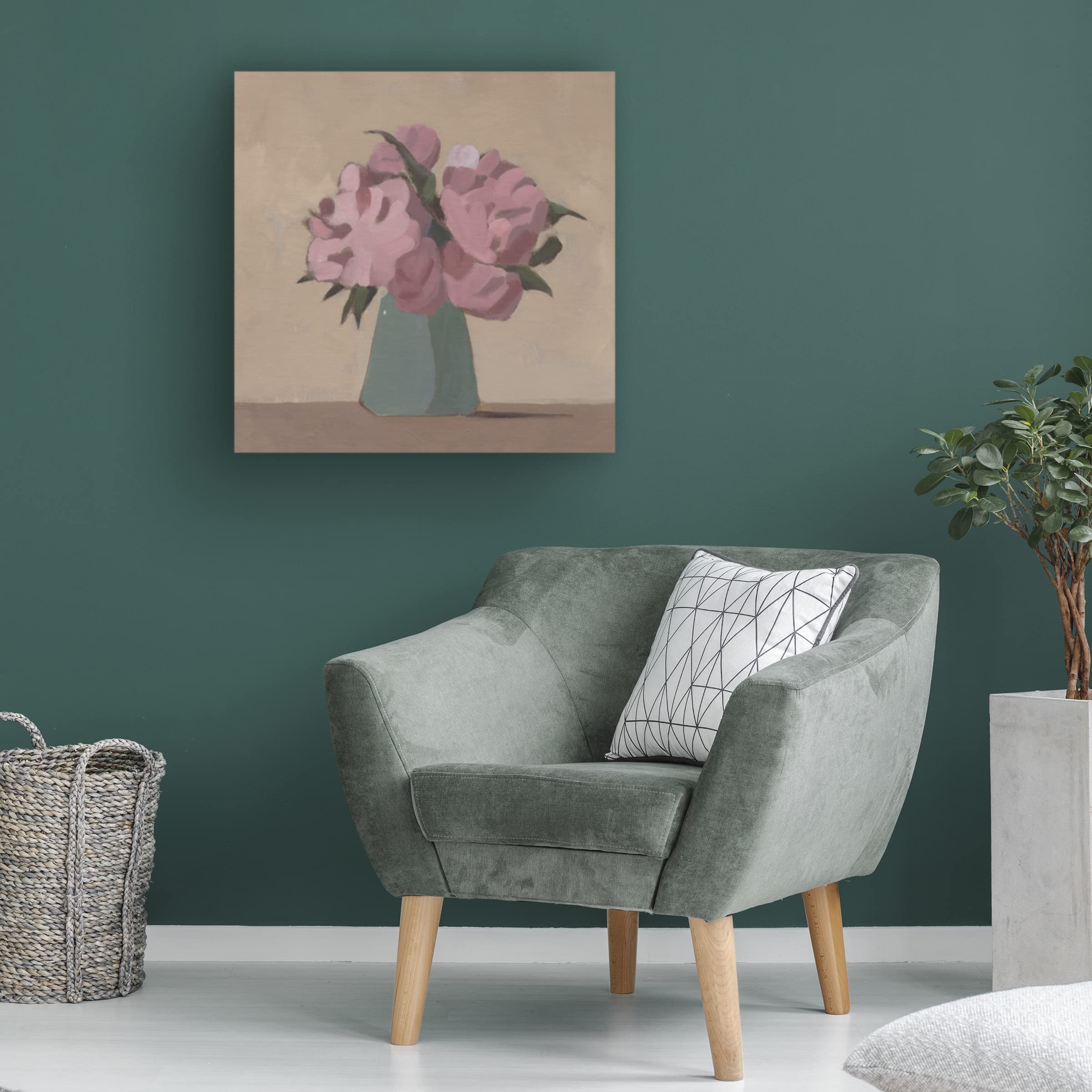 Jacob Green 'Spring Vase III' Canvas Wall Art Print - Floral Still Life Painting for Living Room, Bedroom & Office Decor