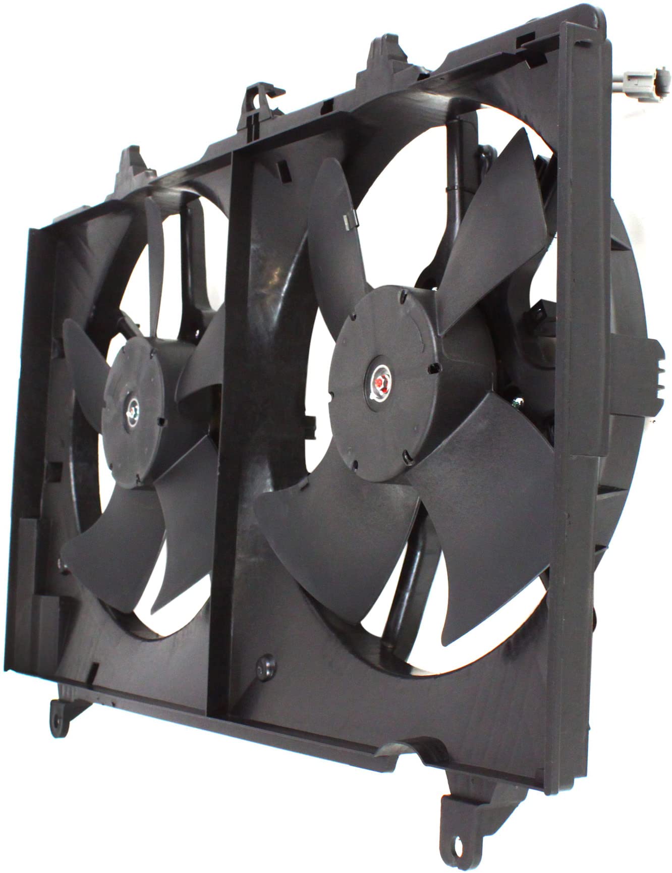 Evan Fischer Radiator Cooling Fan Assembly Compatible with 2007-2009 Nissan 350Z 3.5L V6 - Dual Fan with Motor, Blade & Shroud - High Performance Cooling for Hot Weather & Heavy Traffic Driving
