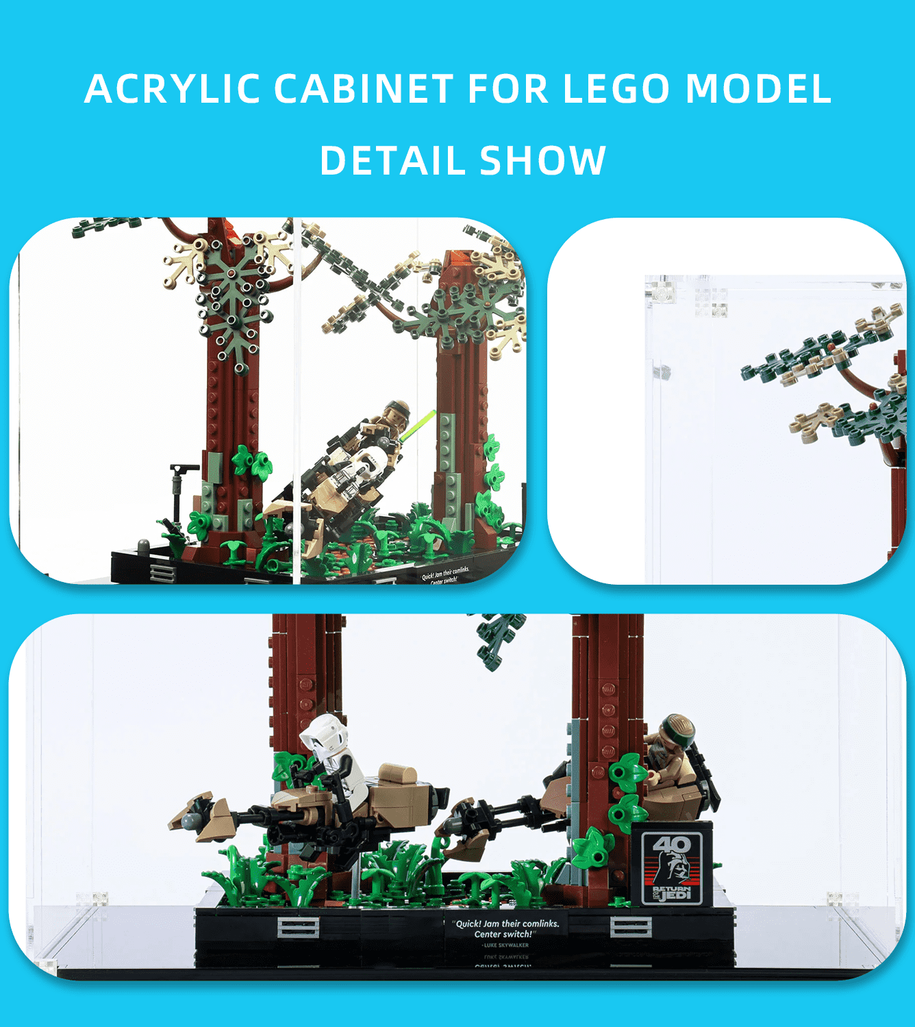 LEGO Star Wars Endor Speeder Chase Diorama 75353 Display Case - Protective Showcase for Collectible LEGO Sets - Perfect for Home Display & Dust Protection