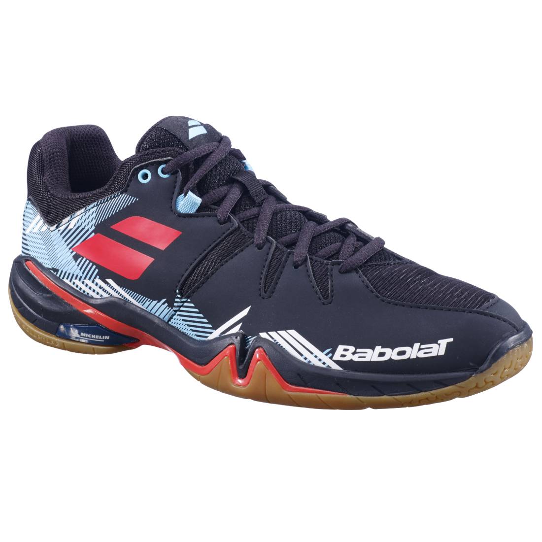 Babolat Shadow Spirit Men's Indoor Court Shoes - Black/Red - Lightweight Tennis Shoes for Badminton, Squash & Indoor Sports - Non-Marking Rubber Sole