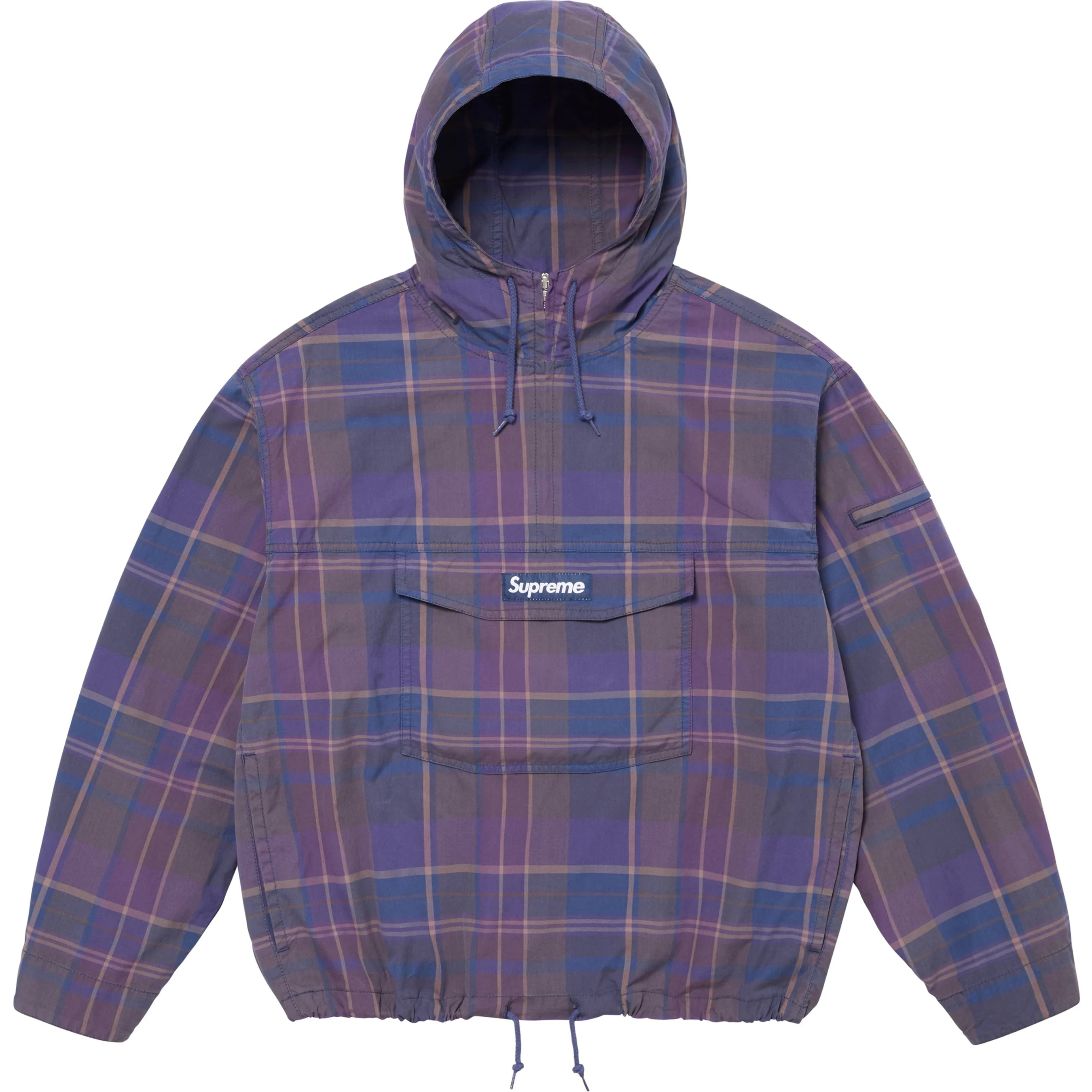 Supreme Cotton Utility Anorak Jacket - Plaid Flannel Outdoor Windbreaker for Men & Women | Hiking, Camping, Streetwear Fashion