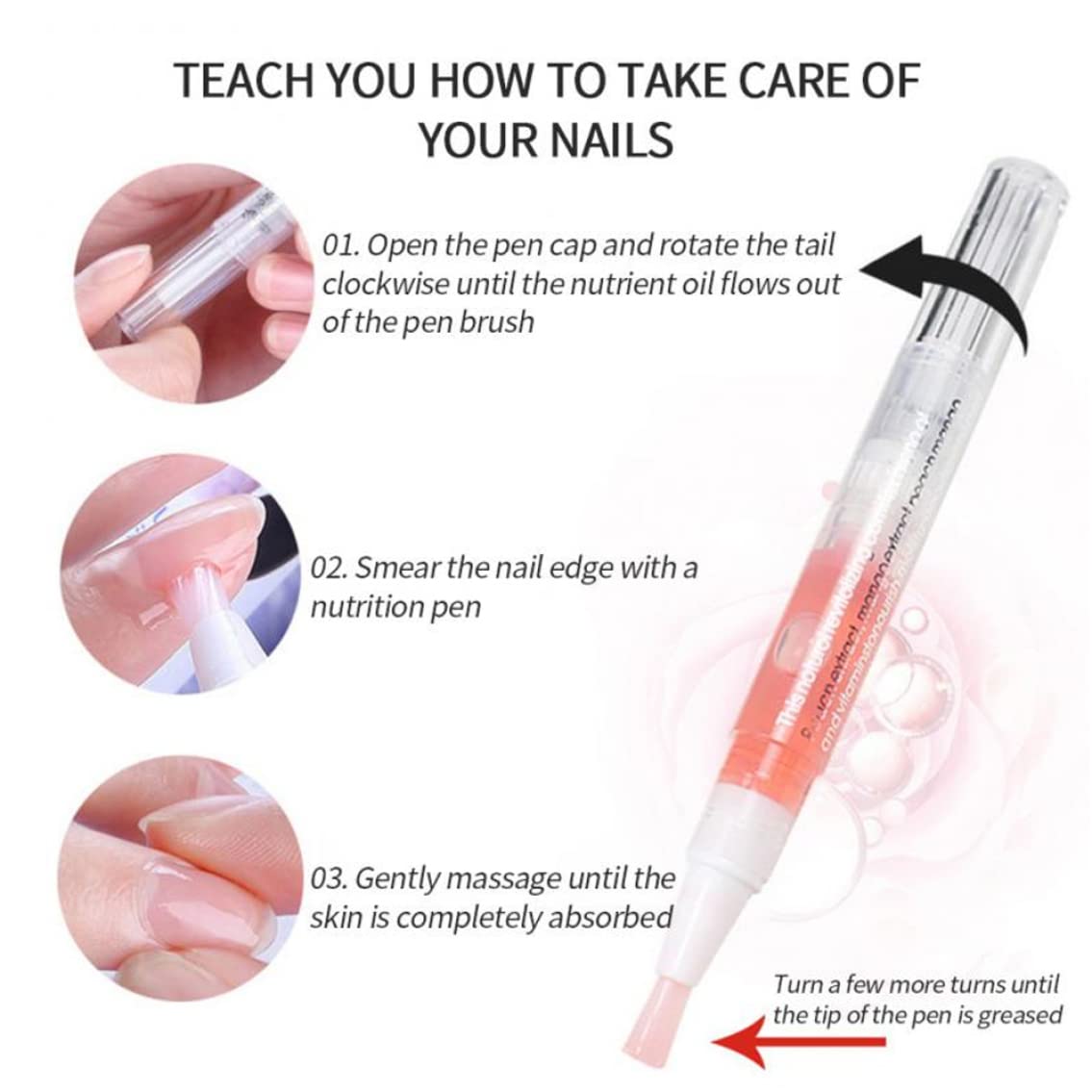 NIDONE 10 Pcs Cuticle Oil Pens for Nail Care - Moisturizing & Nourishing Nail Treatment Oil for Dry Nails & Cuticles - Mixed Flavors Manicure & Pedicure Kit - Perfect for Home & Salon Nail Care Routine