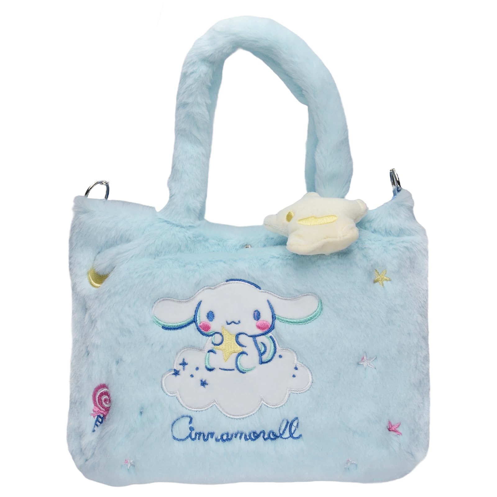 Adorable White Dog Plush Crossbody Bag for Women - Adjustable Shoulder Strap, Kawaii Buckle Handbag with Coin Pouch | Cute Kitty Family Wallet Purse Accessories for Girls & Teens | Perfect for School, Shopping, Travel & Daily Use