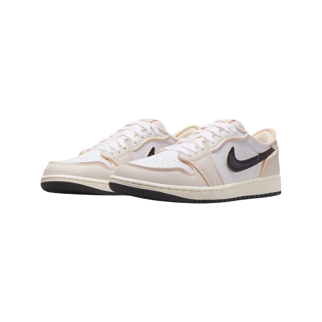 Air Jordan 1 Retro Low OG EX Sneakers - White Coconut Milk/Light Orewood Brown/Black - Men's Basketball Shoes for Casual Wear & Street Style