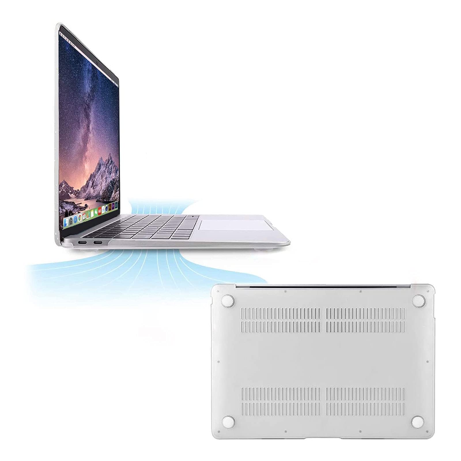 MOSISO MacBook Air 13 inch Case (2022/2021/2020/2019/2018 Models A2337 M1 A2179 A1932) - Hard Protective Cover with Keyboard Cover & Screen Protector, Transparent Space Planets Design - Perfect for Work, School & Travel