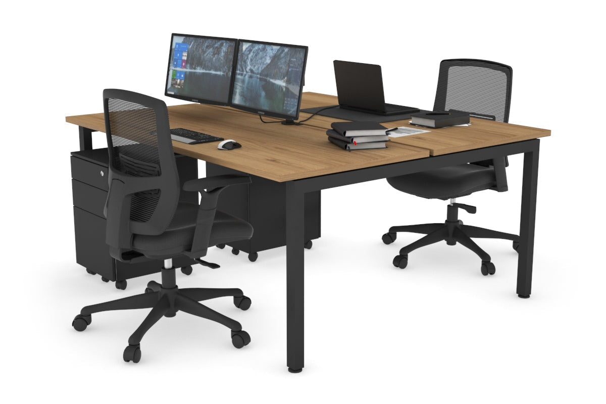Quadro Square Legs 2 Person Office Workstation Desk - 1200L x 700W Modern Shared Workspace Solution for Home & Business Offices