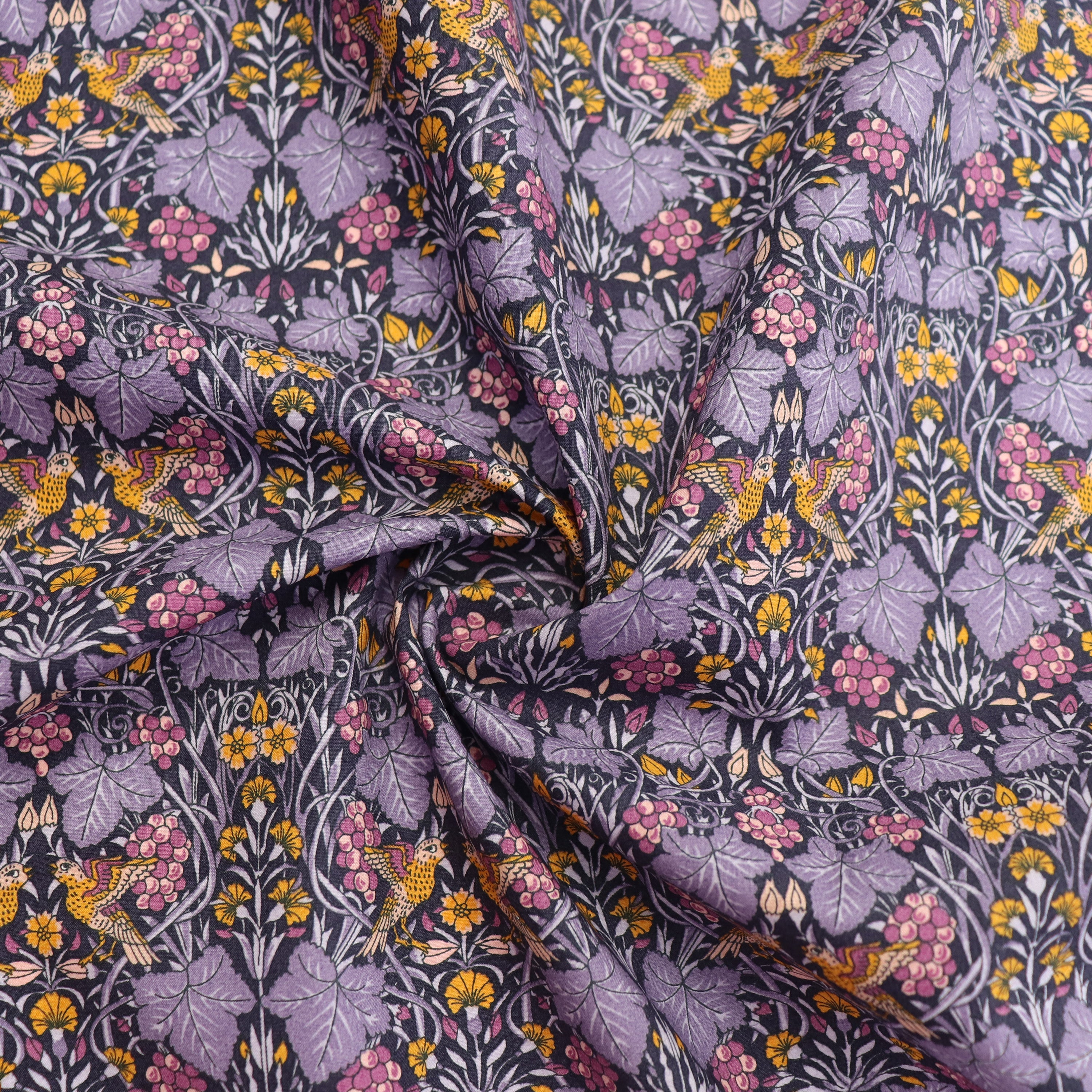 Liberty Fabrics Vine Thief Piccadilly Cotton Poplin - Premium Floral Printed Fabric for Dresses, Blouses & Home Decor | On Sale Now