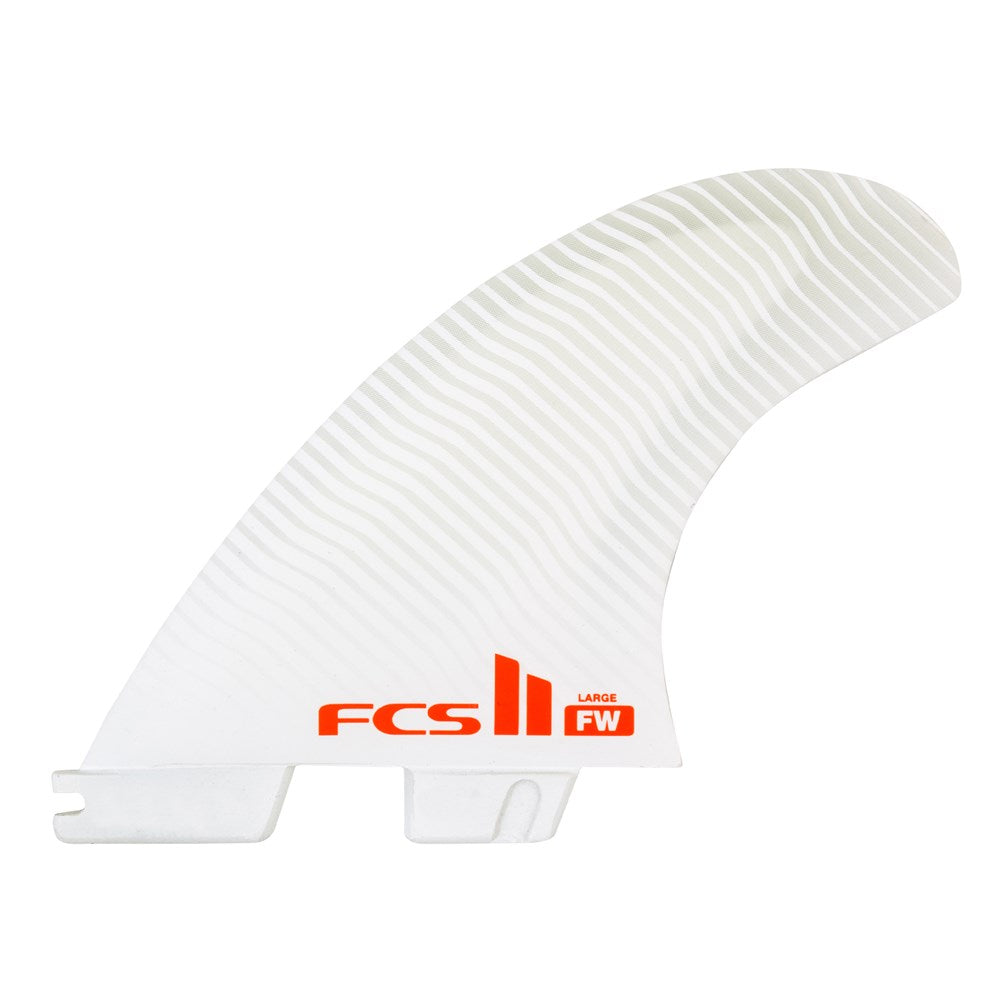 FCS II TRI QUAD Surfboard Fins - Firewire PC White Medium Size - Perfect for Shortboards & Performance Surfing