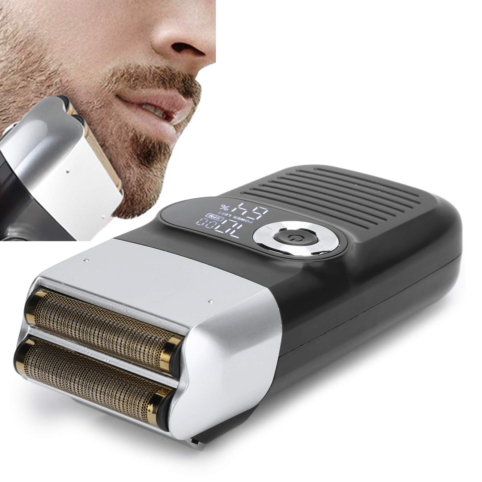 2-in-1 Electric Shaver & Beard Trimmer for Men with LCD Screen - Rechargeable USB Razor for Face, Neck & Chin Hair - Perfect for Travel, Home & Office Grooming