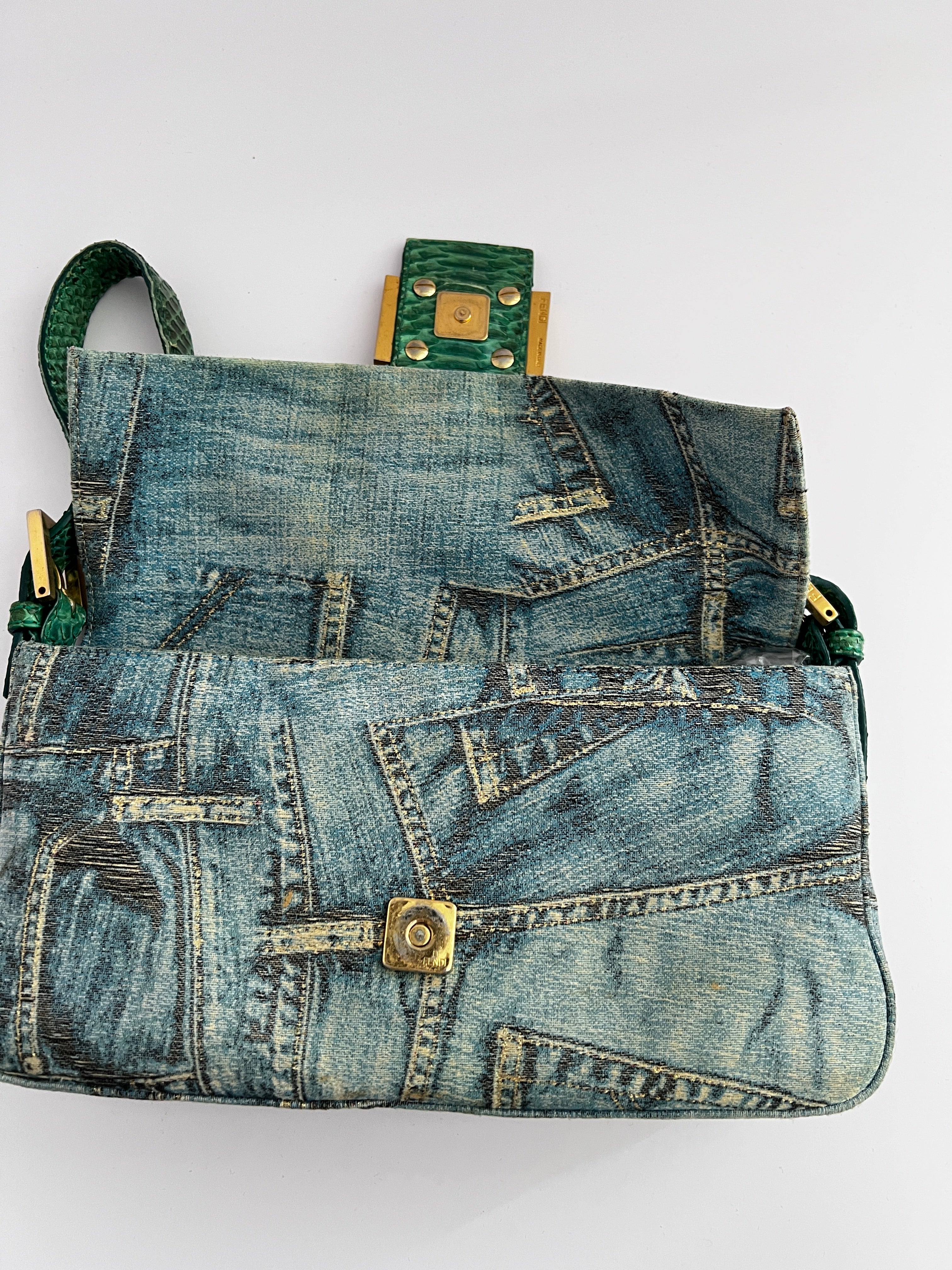 Fendi Limited Edition Denim Baguette Shoulder Bag - Vintage Designer Handbag for Women | Perfect for Casual Outings, Date Nights & Fashion Events