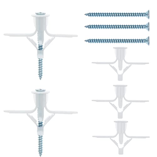 Juasky 120 PCS Heavy Duty Wall Anchors Kit with Screws - Hollow Drywall Anchors for Secure Mounting - Perfect for Hanging Shelves, TVs, and Home Decor
