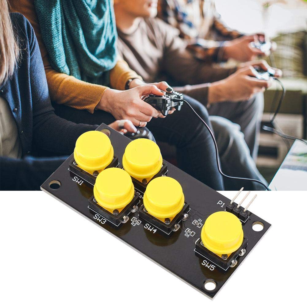 2Pcs Game Button Module Keyboard Development Board - AD Keyboard Simulate Five Key Module for DIY Arcade, Raspberry Pi & Retro Gaming Projects - Perfect for Makers, Electronics Hobbyists & Gaming Enthusiasts