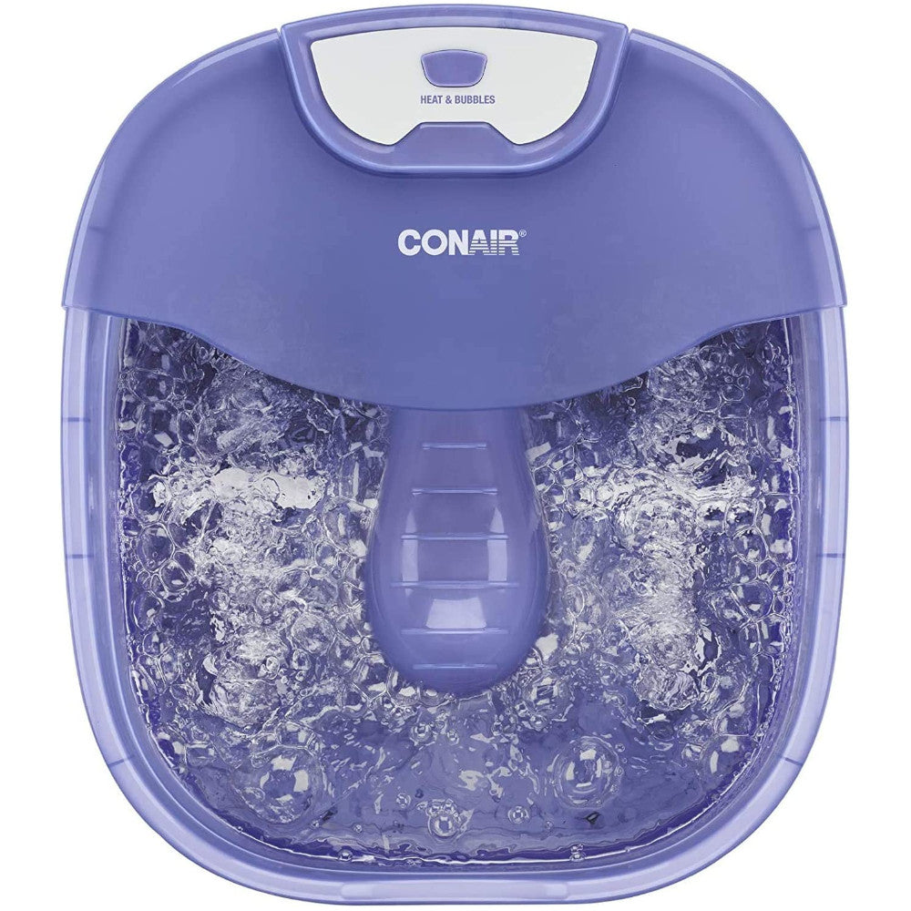 CONAIR FB90C Heat Sense Foot Spa with Heated Bubble Massage - Electric Pedicure Basin for Relaxation & Foot Care at Home