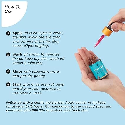 25% AHA + 2% BHA + 5% PHA Chemical Exfoliating Peel Solution for Face - Brightening & Glowing Skin Treatment | 10-Minute At-Home Facial Serum for Men & Women | 30ml | Perfect for Nighttime Skincare Routine & Pre-Makeup Prep