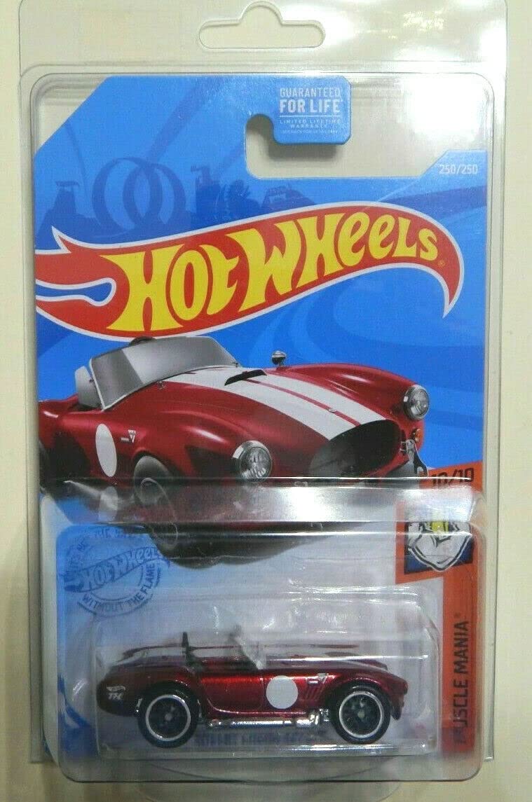 Hot Wheels Shelby Cobra 427 S/C Diecast Car - Super Treasure Hunt Limited Edition (Muscle Mania 10/10) with Protector Case - Perfect for Collectors, Display & Racing Enthusiasts
