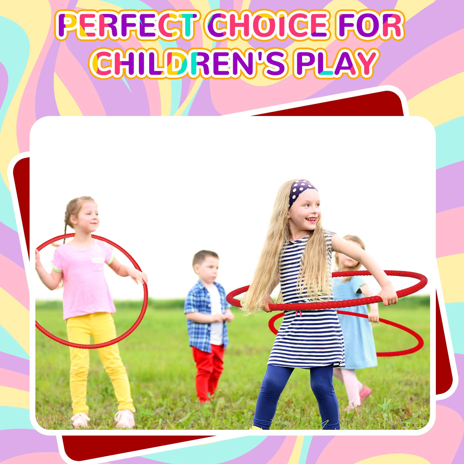 Shappy 6-Piece Detachable Exercise Hoop Set - Adjustable Plastic Toys for Playground, Gym & Dog Agility Training