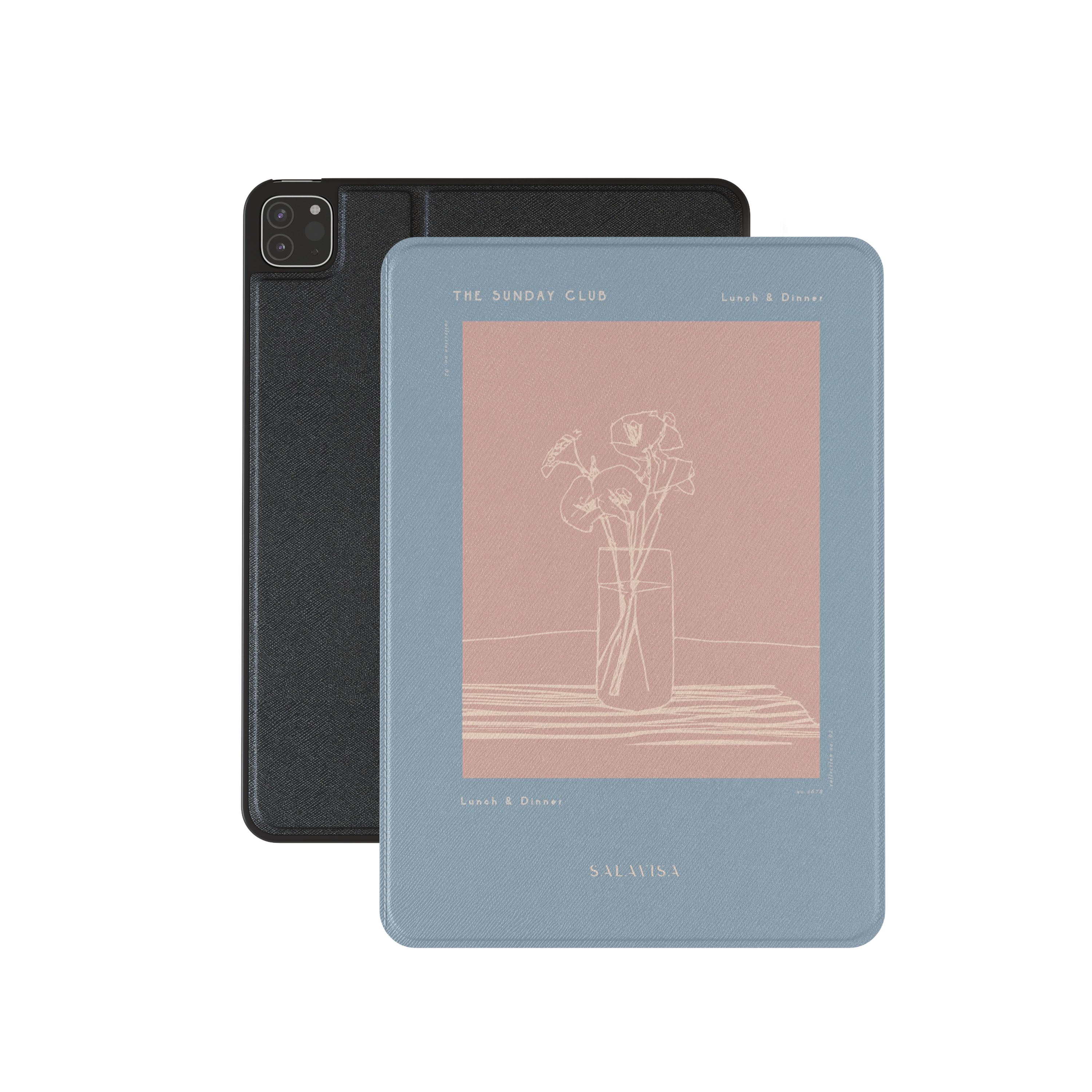 Blue iPad Case for Lunch & Dinner - Protective Cover for iPad with Stand, Perfect for Dining, Working & Traveling
