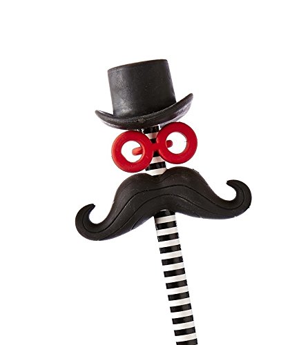 GeekGoodies Unique Mustache Pencil & Eraser Stationery Set - Fun Designer Gift for Birthday, Office & School Supplies (Set of 2) - Perfect for Students, Teachers & Creative Professionals