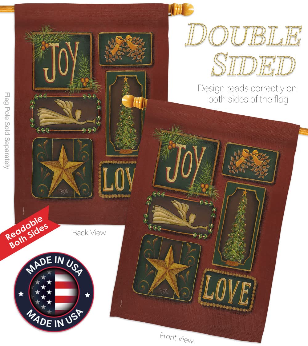 Joy & Love Christmas House Flag Set 28