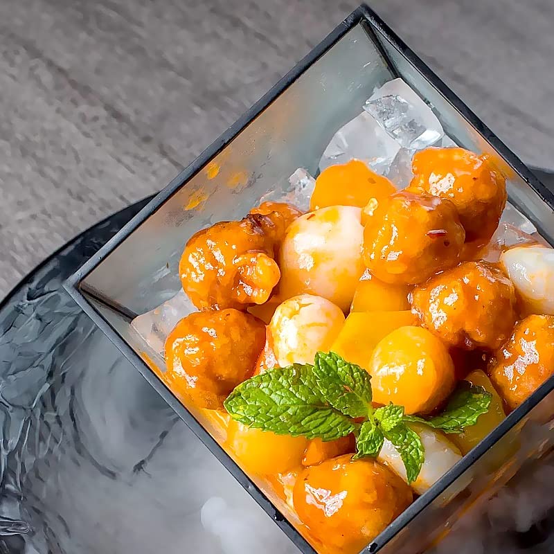 Premium Glass Cutlery Tray with Dry Ice Smoke Effect - Unique Irregular Shaped Serving Dish for Appetizers, Sushi & Desserts | Elegant Food Display Container for Home Kitchens, Restaurants & Hotels | Perfect for Parties, Buffets & Fine Dining Presentations