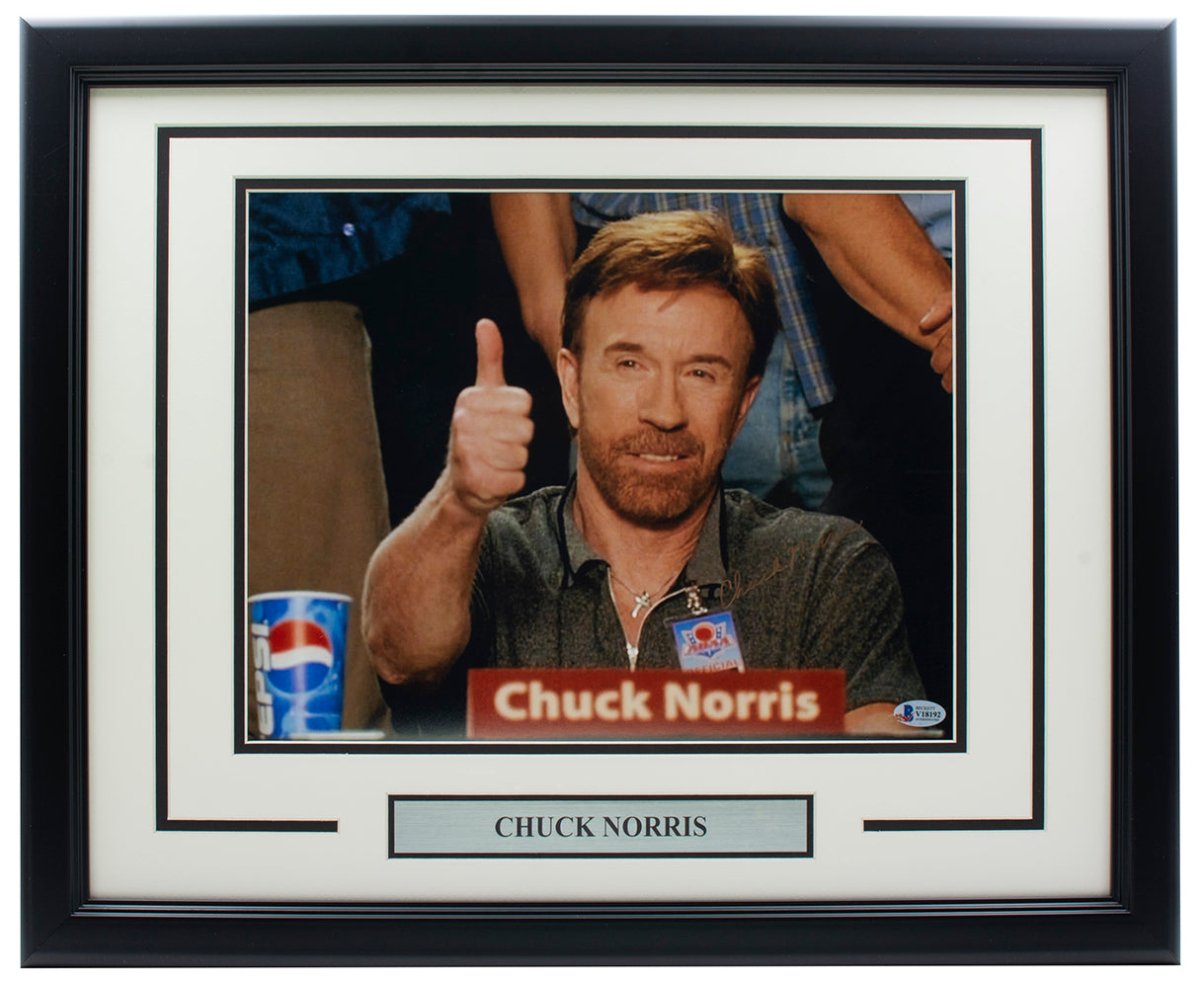 Chuck Norris Autographed 11x14 Framed Dodgeball Movie Photo - Collectible Memorabilia for Fans & Home Theater Decor