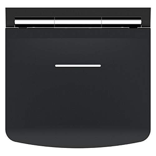 AKW Foldable Wall Mounted Shower Seat - Adjustable Bathroom Shower Chair with Adjustable Legs, Black - Perfect for Elderly & Disabled Bathroom Safety