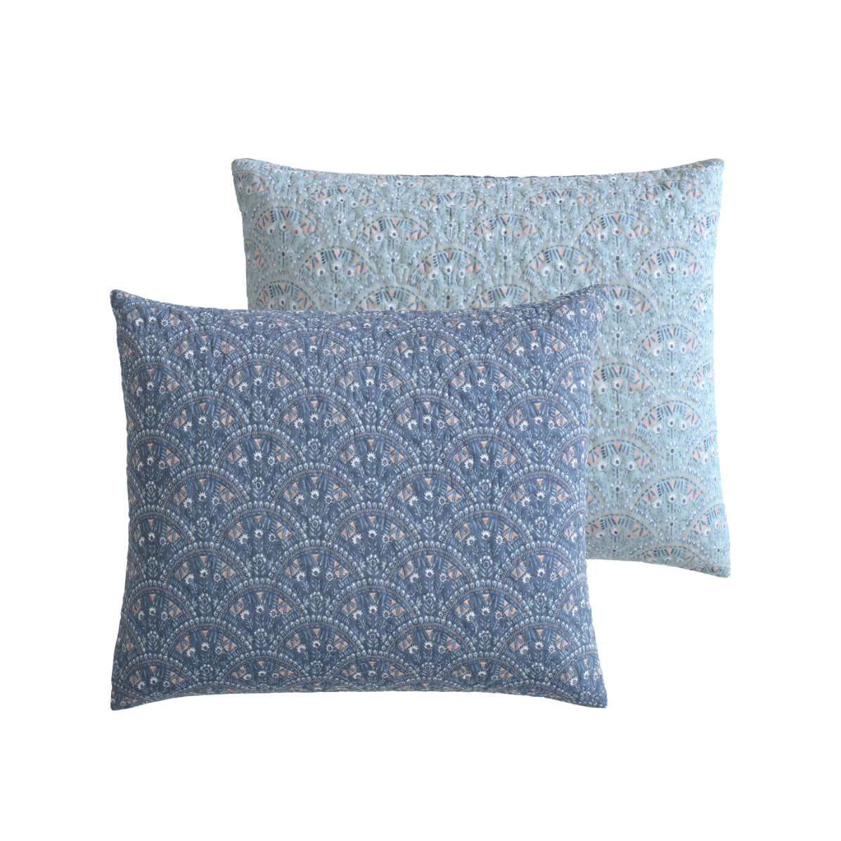 Premium Hazel Indigo European Sham Pillowcase by Logan & Mason - Luxurious Bedding for Master Bedrooms & Guest Rooms