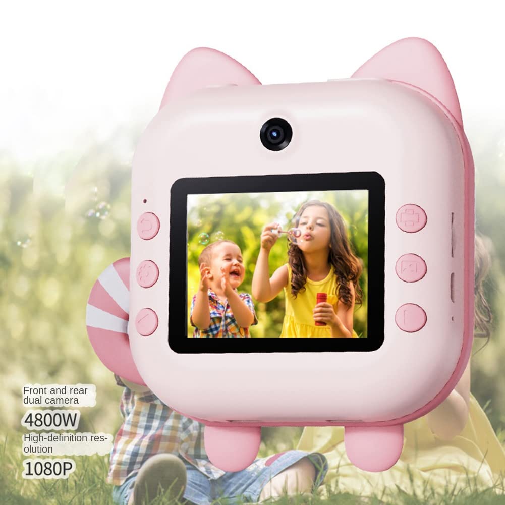 2.4 Inch LCD Digital Camera with Instant Print - Portable Battery-Powered Photo & Video Camera with Green Printer Paper - Perfect for Kids, Travel, Parties & DIY Projects