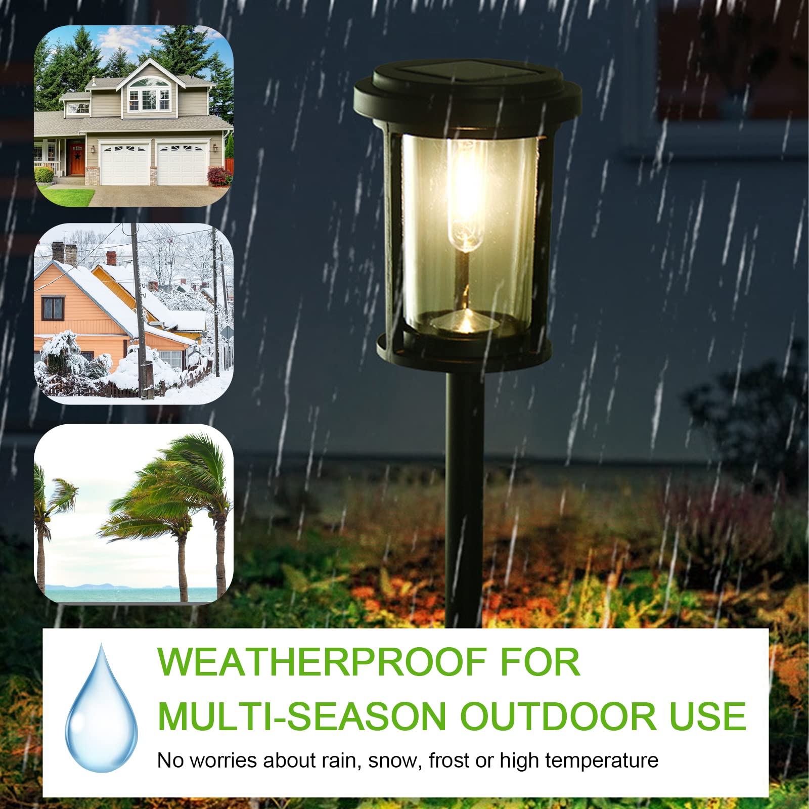 4 Pack Solar Pathway Lights Outdoor - Waterproof Landscape Lighting, Solar Walkway Lights for Driveway, Patio, Garden Decor | Energy-Efficient & Weather-Resistant for Year-Round Use