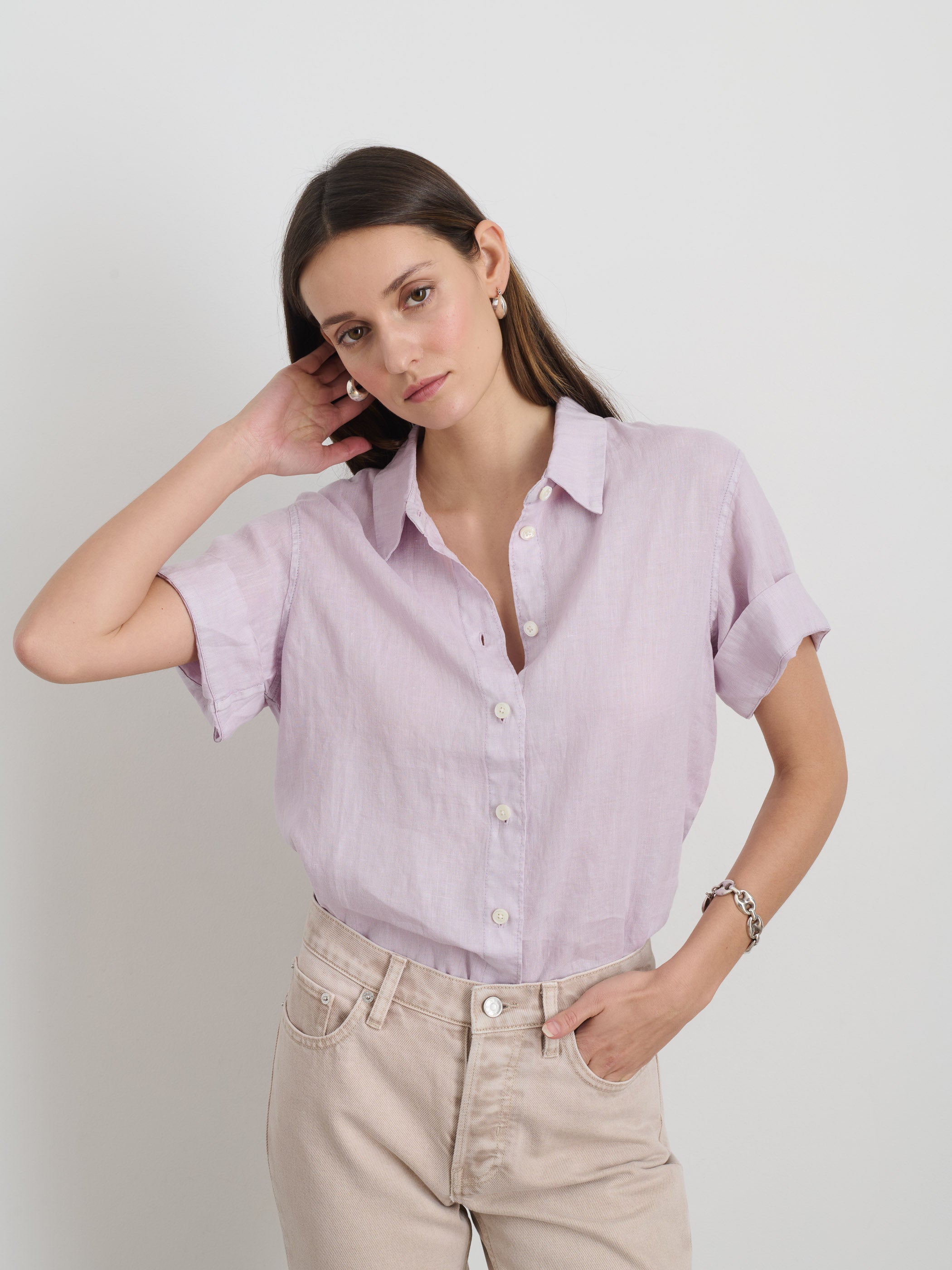 Stylish Maddie Linen Shirt for Women - Breathable & Comfortable Summer Blouse - Perfect for Casual Outings, Office Wear & Beach Vacations