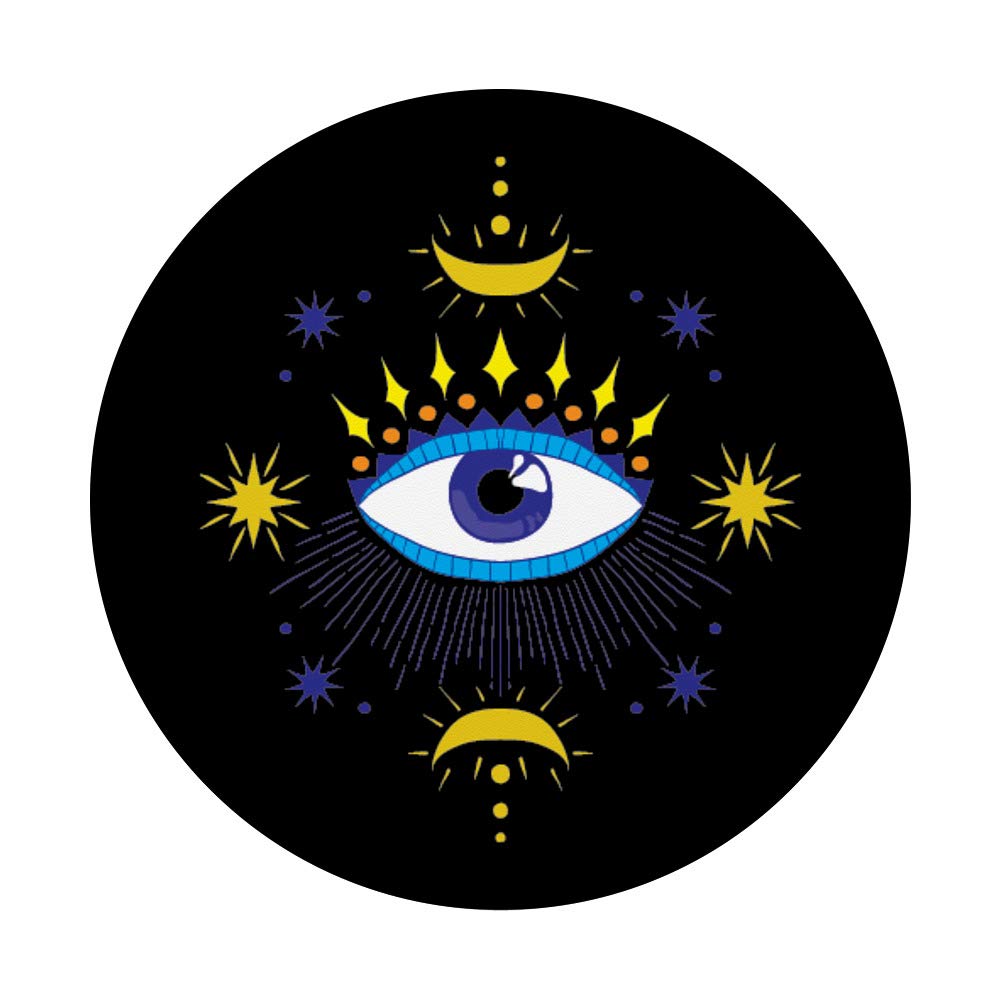 Evil Eye Moon & Stars PopSockets PopGrip - Swappable Phone Grip for iPhone, Samsung & Tablets - Perfect for Protection & Style in Daily Use, Travel & Work