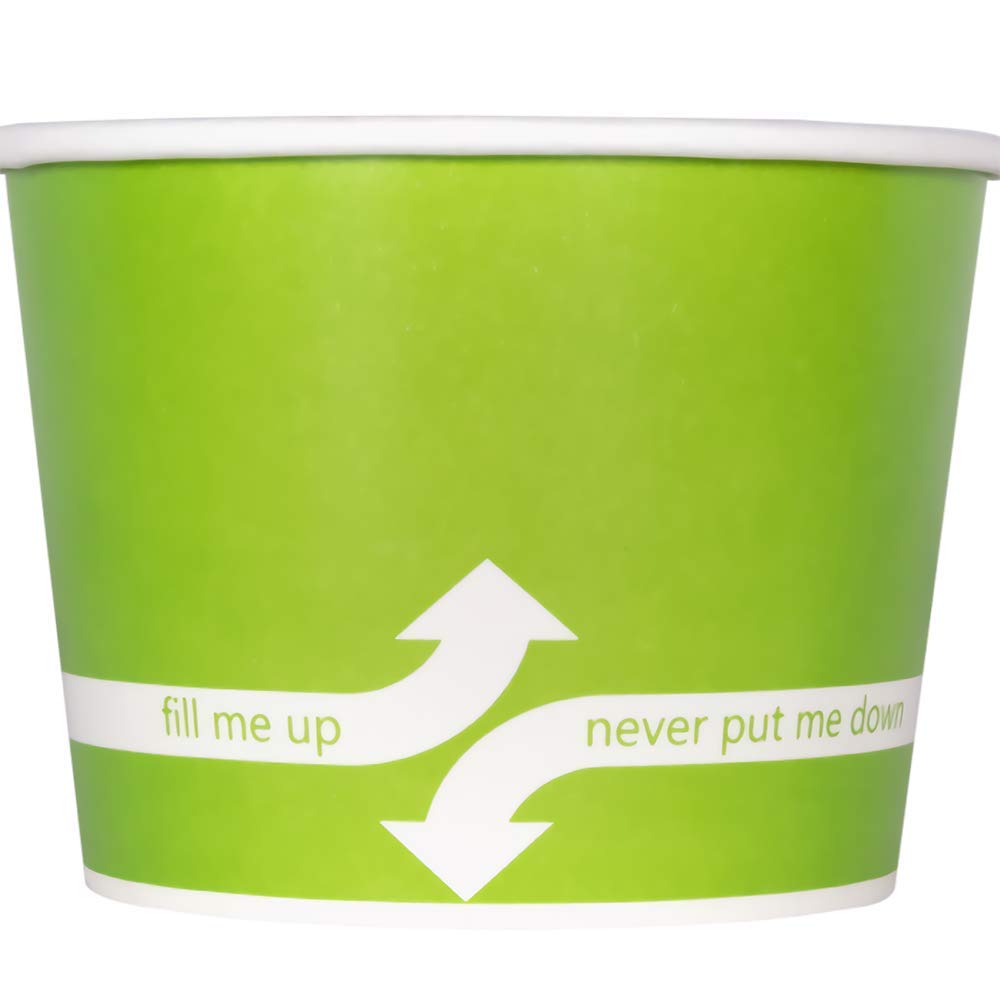 16oz (1000 ct) Eco-Friendly Disposable Paper Soup Bowls - Perfect for Hot & Cold Foods, Soups, Noodles, Pasta, Snacks - Green Compostable Bowls for Parties, Catering, Restaurants & Home Use