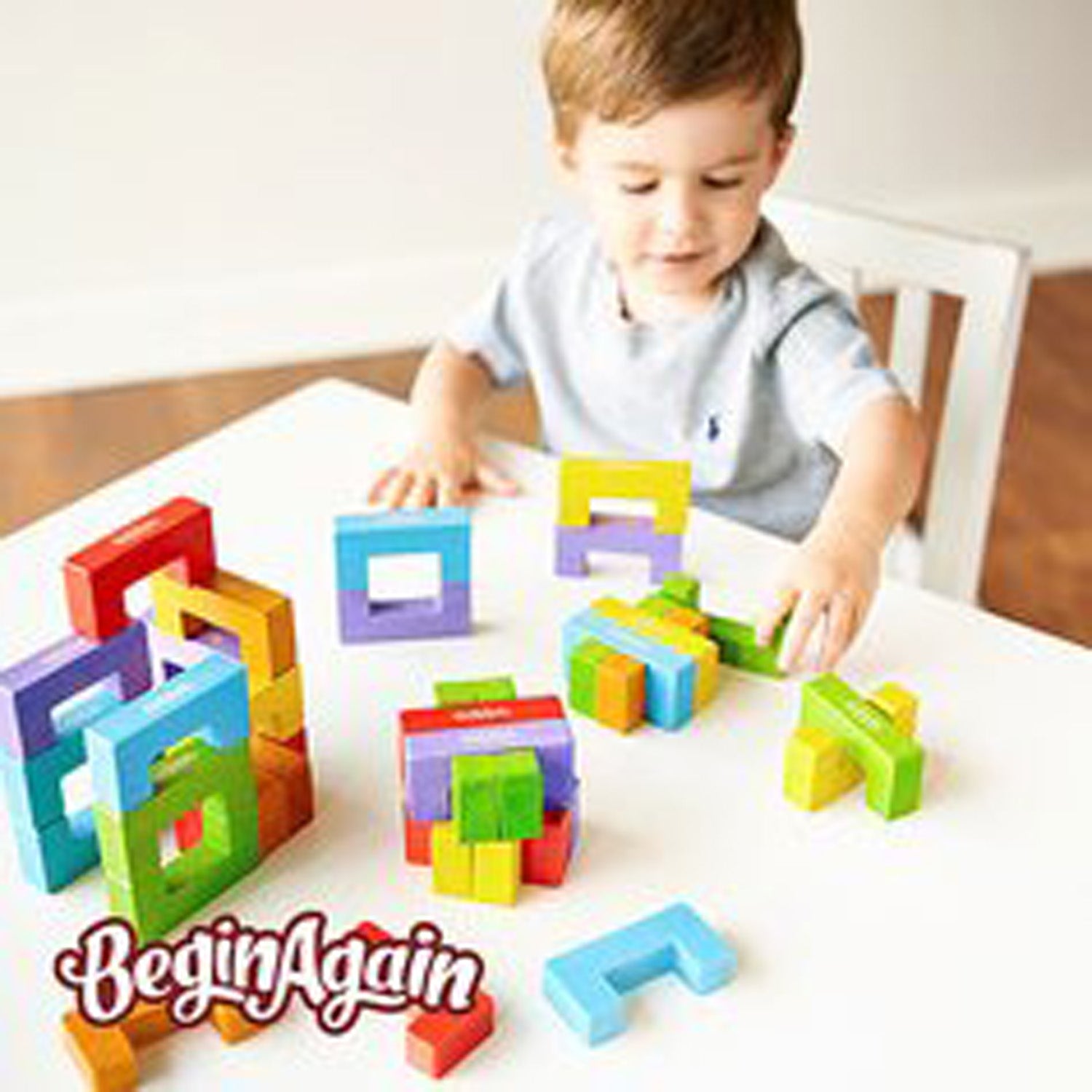 BeginAgain U Build It Plus 24pcs Wooden Block Set - Creative Construction Toy for Kids, STEM Learning, Educational Building Blocks for Toddlers & Preschoolers | Perfect for Classroom, Playroom & Birthday Gifts