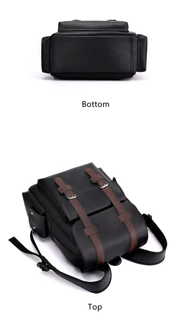 Large PU Leather Backpack for Travel, Work & School - Durable & Spacious