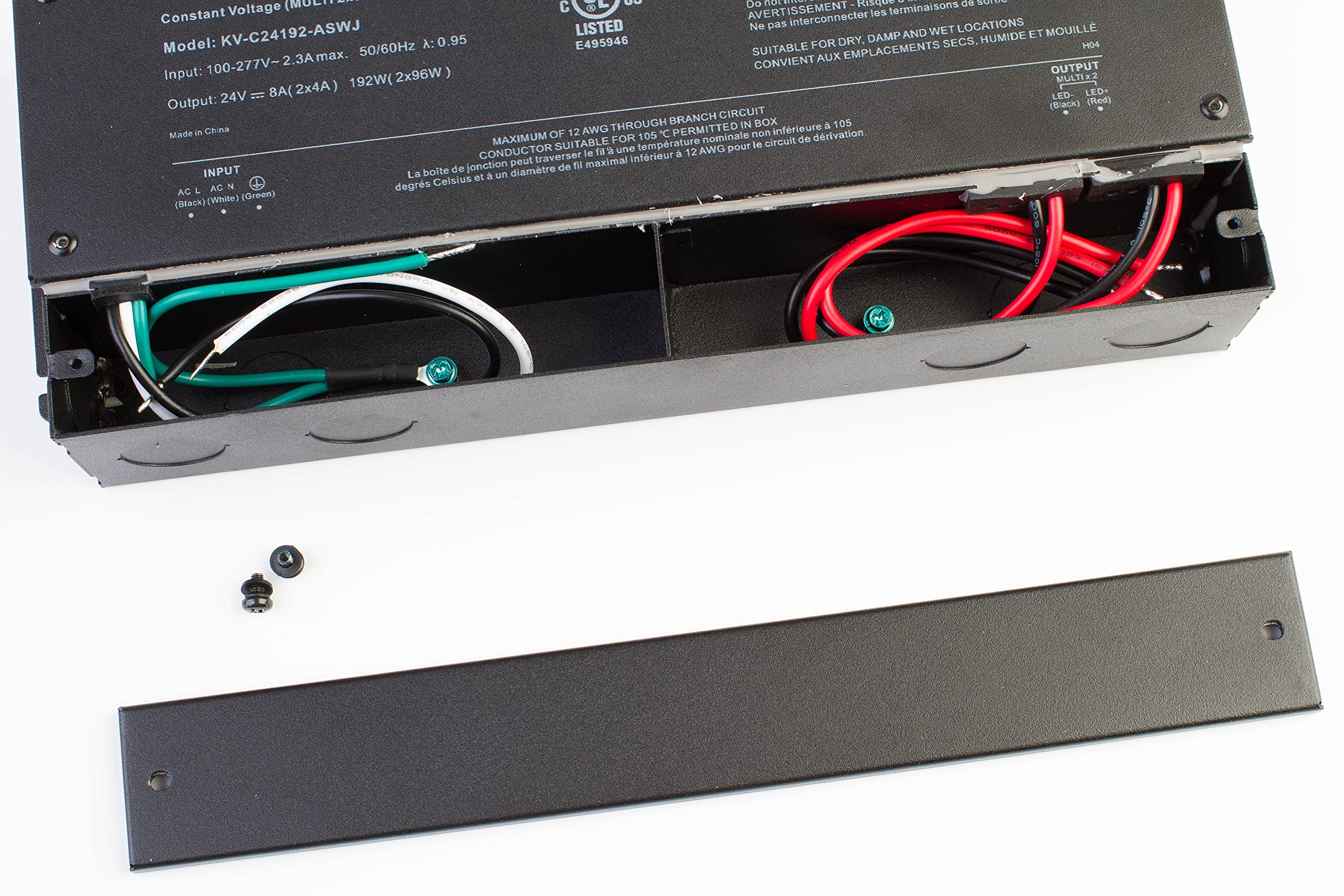 UL Listed 24V 192W LED Power Supply Driver - Class 2 Multi-Channel Output (96W x2) for LED Strip Lights - Perfect for Under Cabinet, Kitchen Lighting, and Tape Module Applications