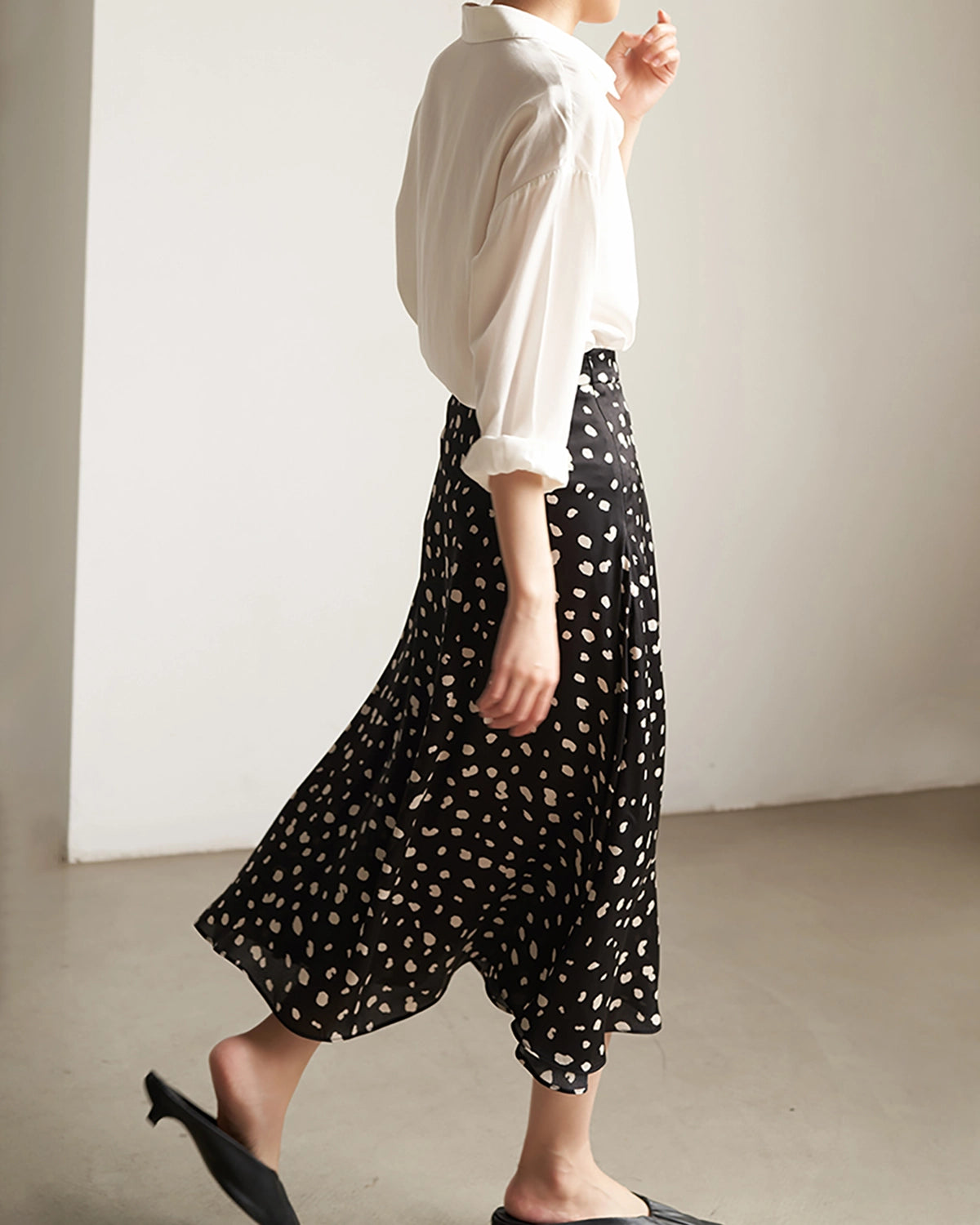 Leopard Print Flared Silk Midi Skirt for Women - Elegant Vintage Style Skirt for Party, Date Night & Office Wear
