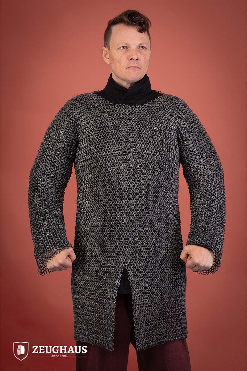 Chainmail Hauberk with Round Ring Riveted 10mm Aluminum - Perfect for LARP, Cosplay, Medieval Reenactment & Historical Costumes