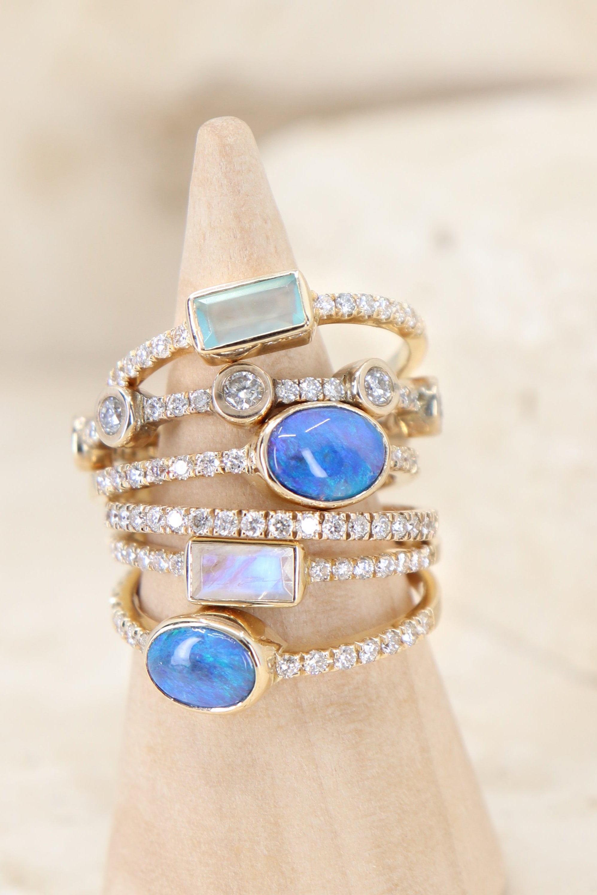 Exquisite White Gold Coober Pedy Black Opal & Diamond Ring for Women | Elegant Jewelry Gift for Anniversary, Engagement & Special Occasions