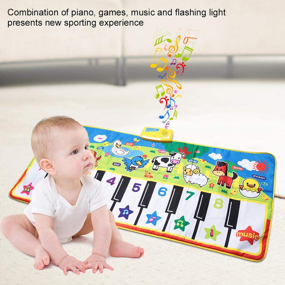 ABC Kids Musical Playmat - 2-Step Piano Keyboard Dance Floor Mat for Boys & Girls | Early Education Touch Play Carpet for Toddlers | Perfect for Dance, Music Learning & Interactive Play at Home