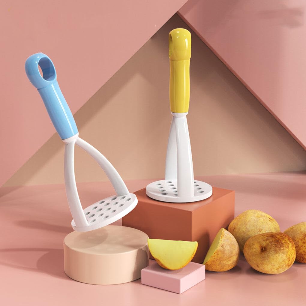 Premium Green Manual Silicone Potato Masher - Non-Stick Mini Masher for Potatoes, Fruits & Vegetables - Durable Cooking Utensil for Smooth Purees - Perfect for Mashed Potatoes, Baby Food & Baking Prep