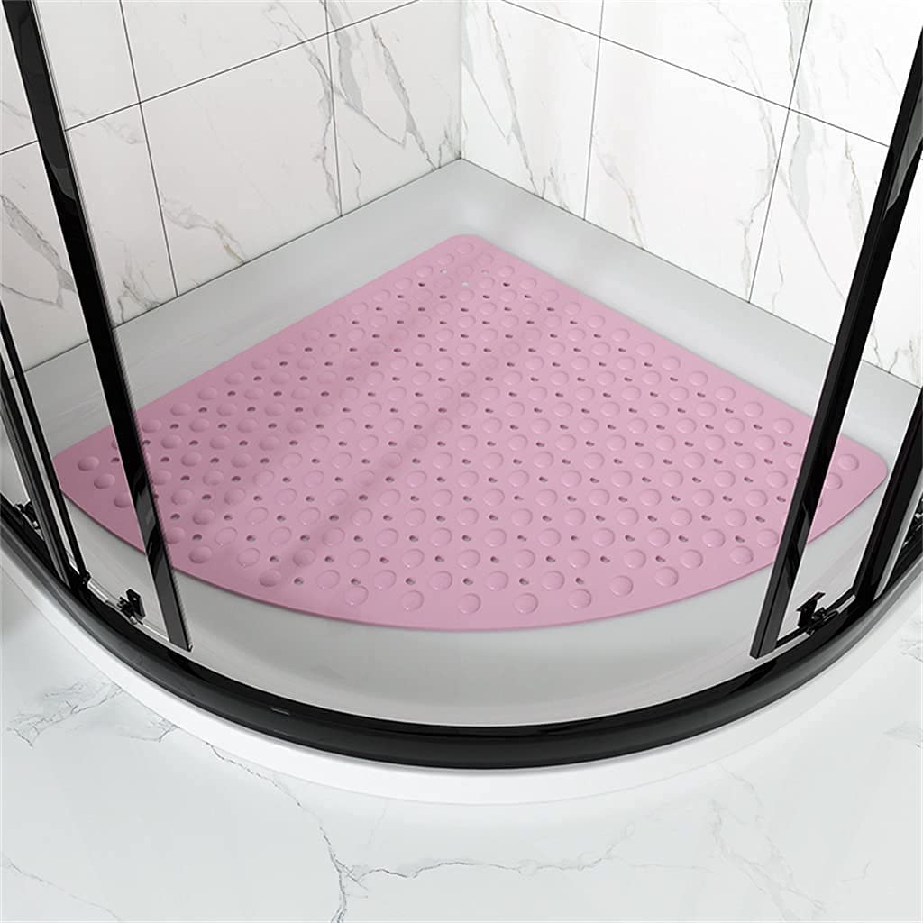 Non-Slip Rubber Shower Mat with Drain Holes - Anti-Mould Quadrant Bath Mat for Bathtub Safety - Perfect for Bathroom, Shower & Tub Use - XJZKA
