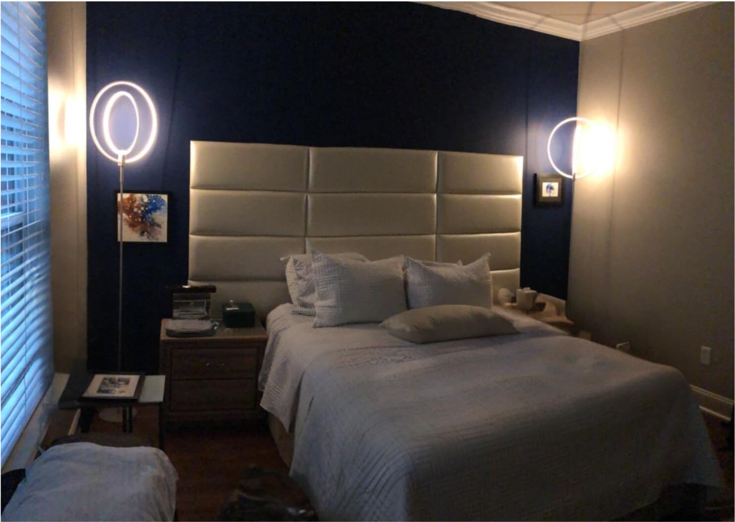 Brightech Eclipse Dimmable LED Floor Lamp - Modern Torchiere Standing Lamp for Living Room & Office - Super Bright Adjustable Tall Lamp with Remote Control - Silver - Perfect for Reading, Working & Home Decor