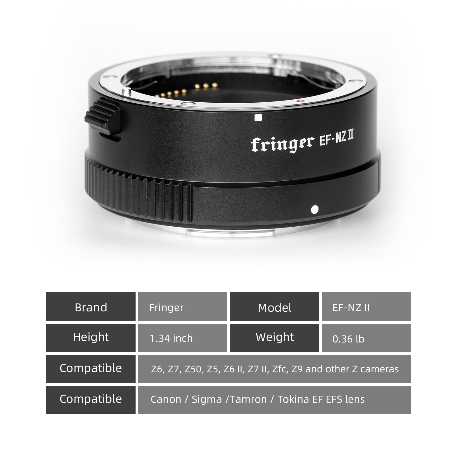 Canon EF to Nikon Z Mount Auto Focus Lens Adapter Ring for Z6 Z7 Z50 Cameras - Seamless Photography & Videography for Professionals