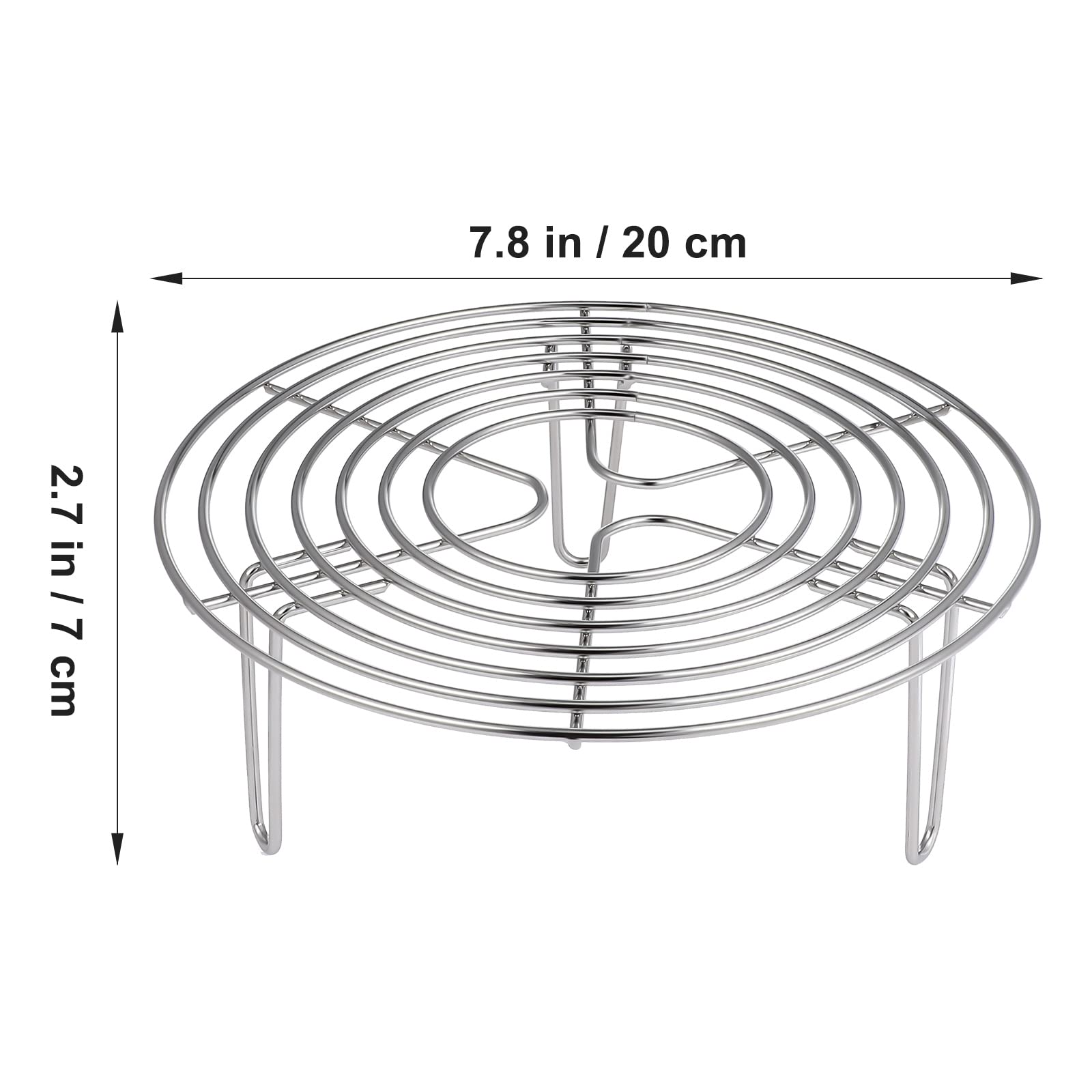 Hemoton Stainless Steel Round Cooling Rack for Baking, Cooking, Steaming - Fits Air Fryer, Stockpot & Pressure Cooker | Perfect for Cooling Cookies, Roasting Veggies & Multi-Purpose Kitchen Use