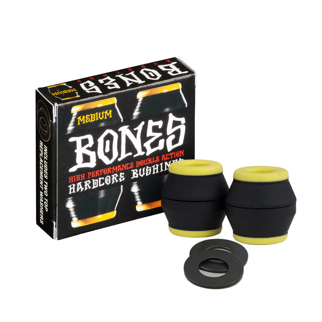 Bones Hardcore Conical Skateboard Bushings 4-Pack - Black | Perfect for Street Skating & Park Riding