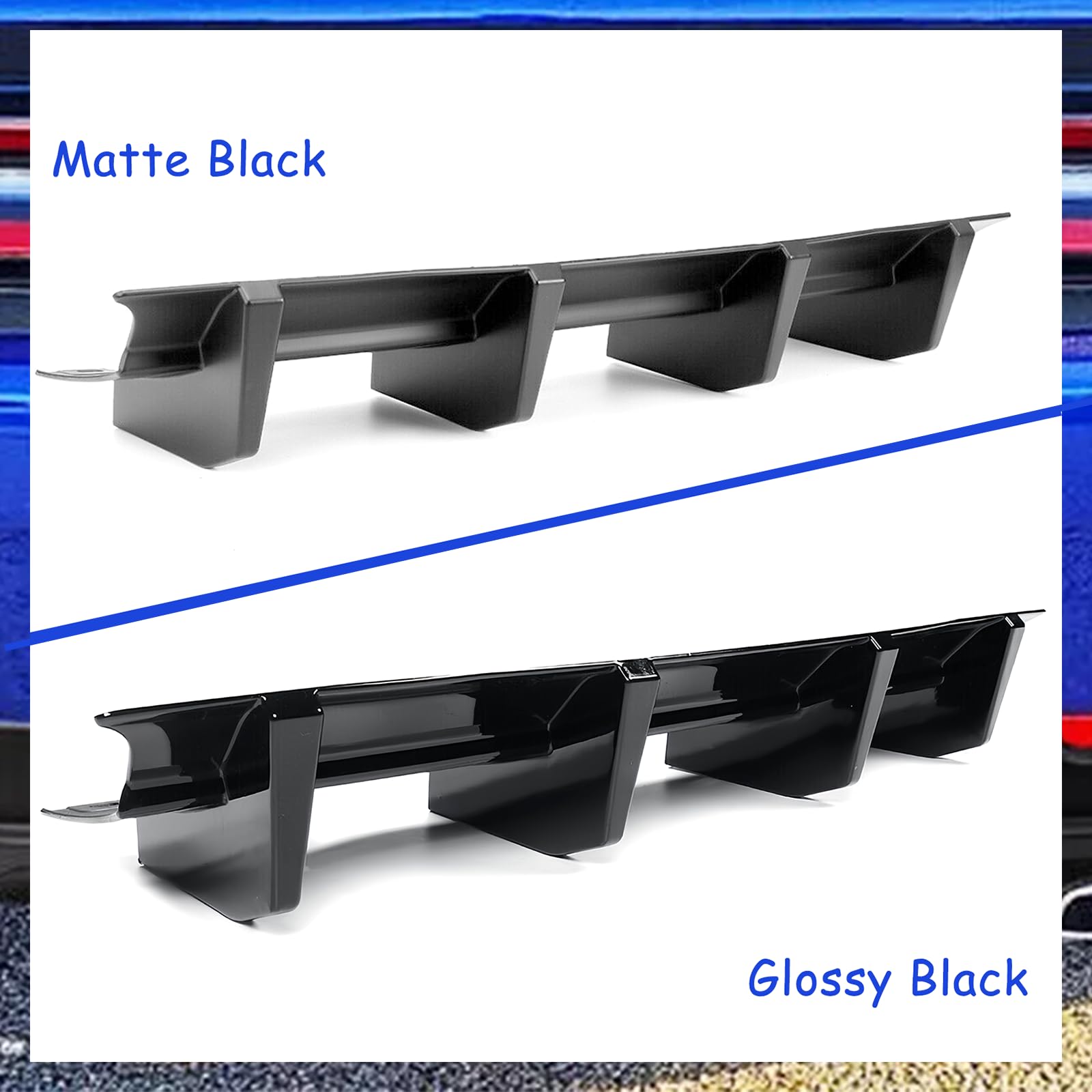 Dodge Challenger Rear Bumper Lip Spoiler Diffuser - Matte Black Splitter Compatible with 2015-2023 Models | Aggressive Styling & Aerodynamic Upgrade for Street Racing & Car Shows