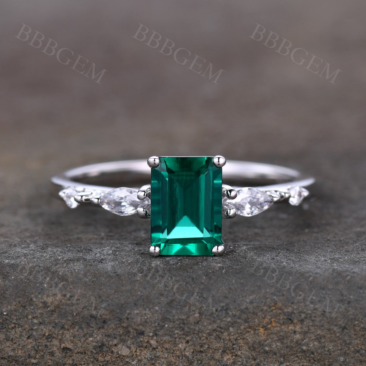 1CT Emerald Cut Lab-Created Moissanite Ring in Rose Gold – Perfect for Engagement, Wedding, Anniversary & Everyday Elegance