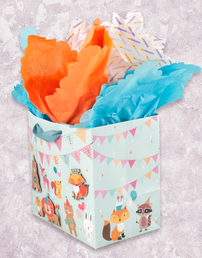 Critter Celebration Medium Square Gift Bags - Party Favors, Birthday Gifts, Baby Shower Supplies - Perfect for Animal Theme Parties & Special Occasions